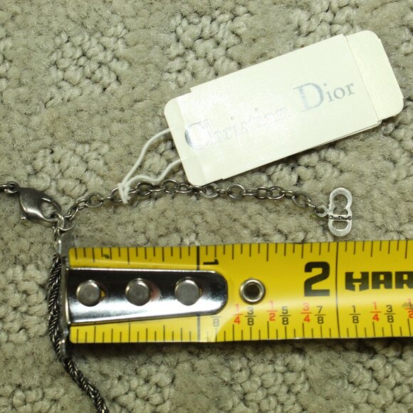 Christian Dior Rhinestone Flower Pendant Antiqued Silver Necklace Earring Set - Picture 5 of 8